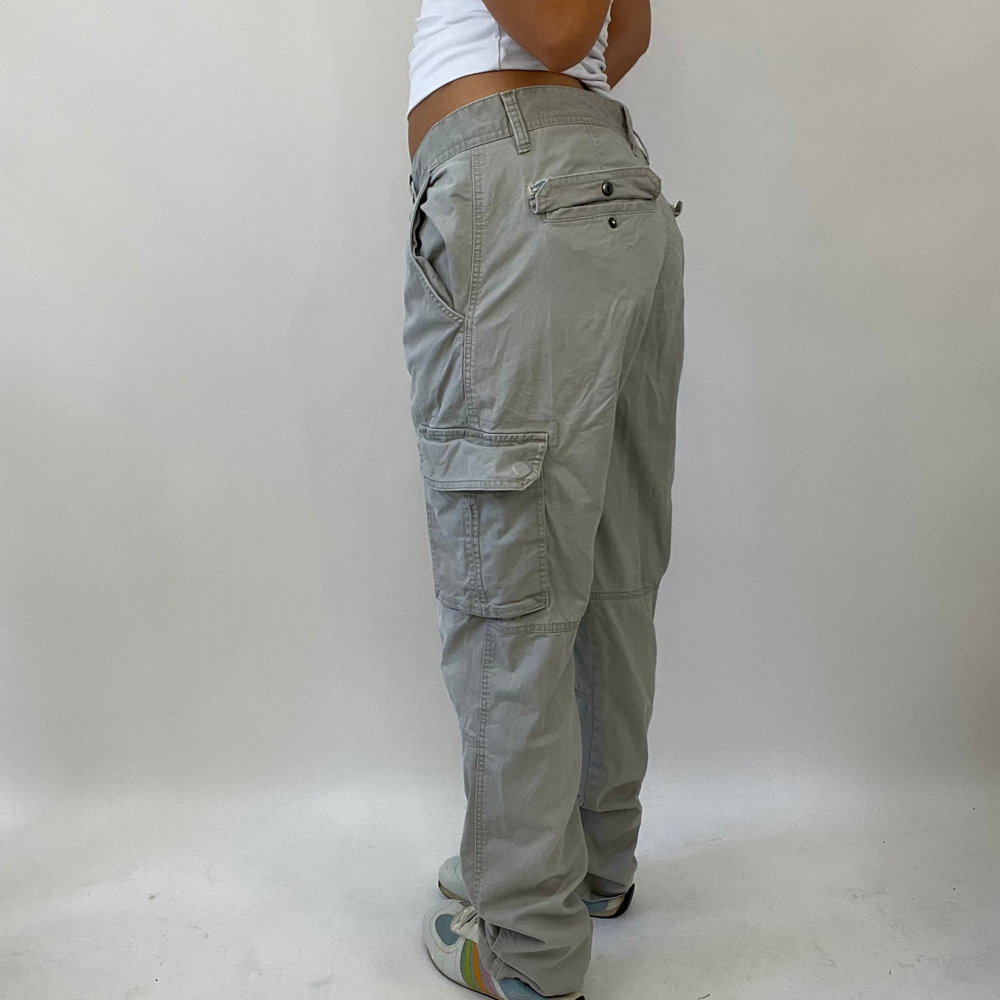 💚 MANHATTAN GIRL DROP | small grey/beige cargo trousers