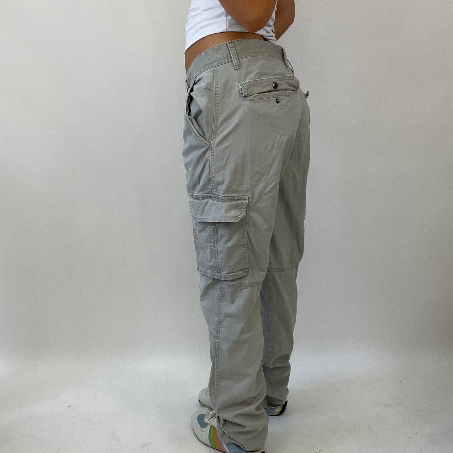MANHATTAN GIRL DROP | small grey/beige cargo trousers