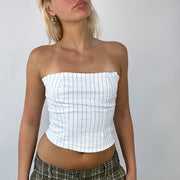 ‼️ FRESHERS FITS DROP | Farbe: Weiß · Artikel: Bandeau-Top · Details: Nadelstreifen