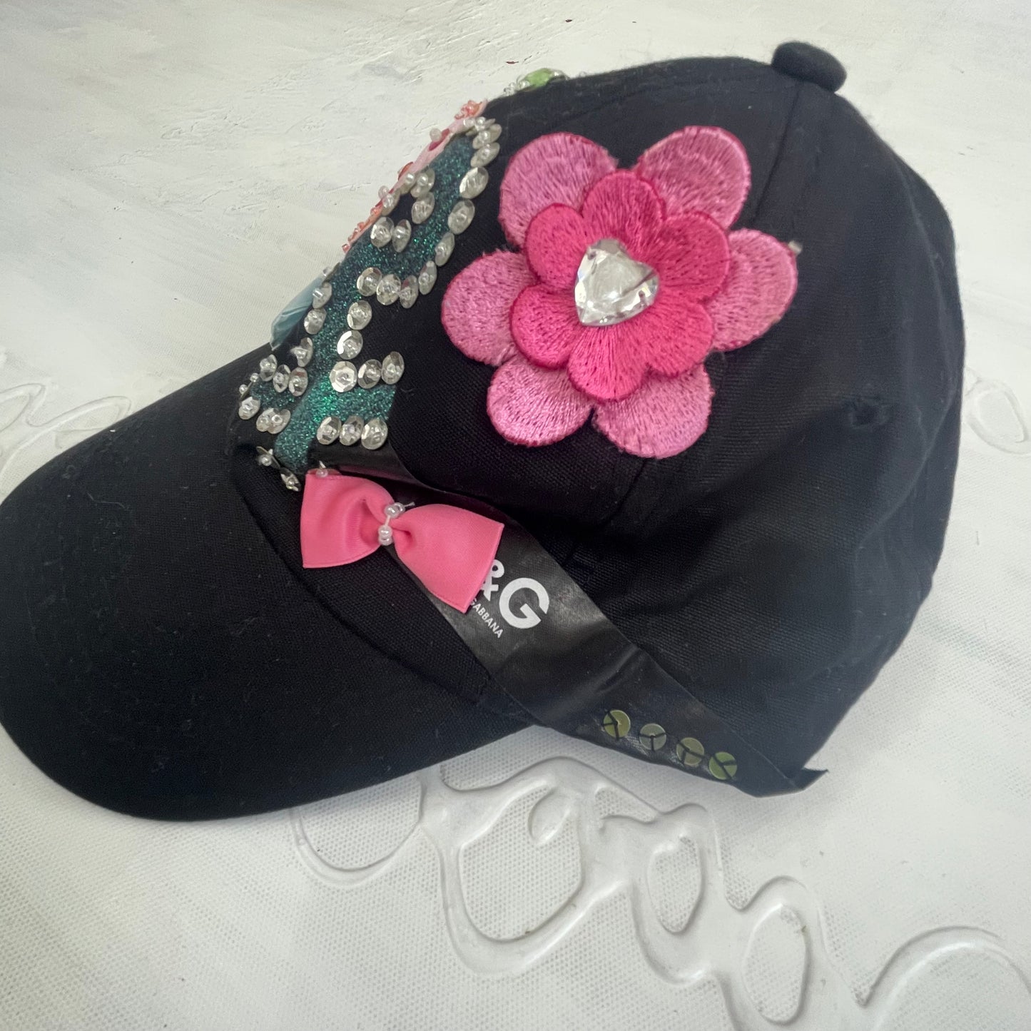 EUROPEAN SUMMER DROP | black d&g style embellished hat