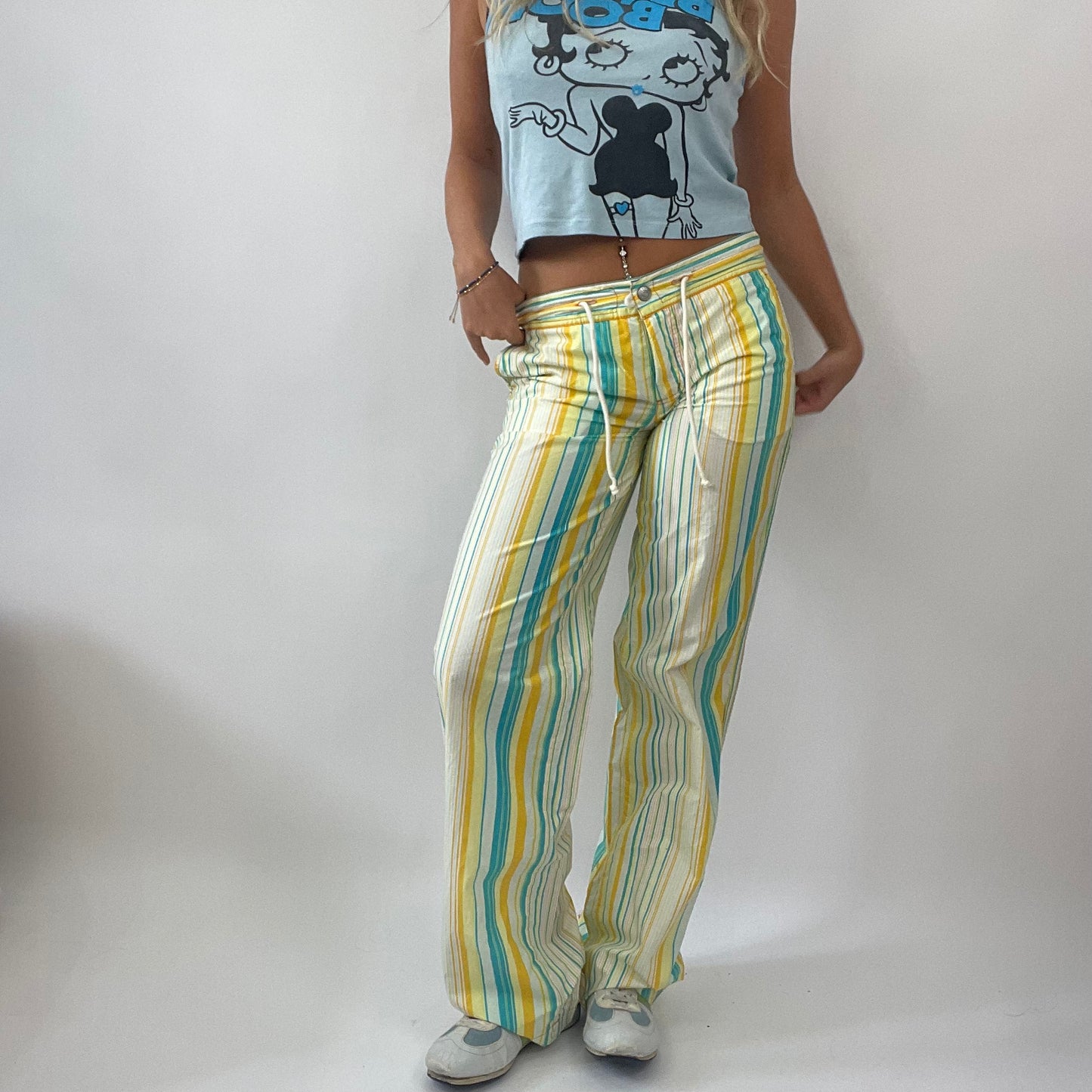 BOAT PARTY DROP | small yellow stripy trousers