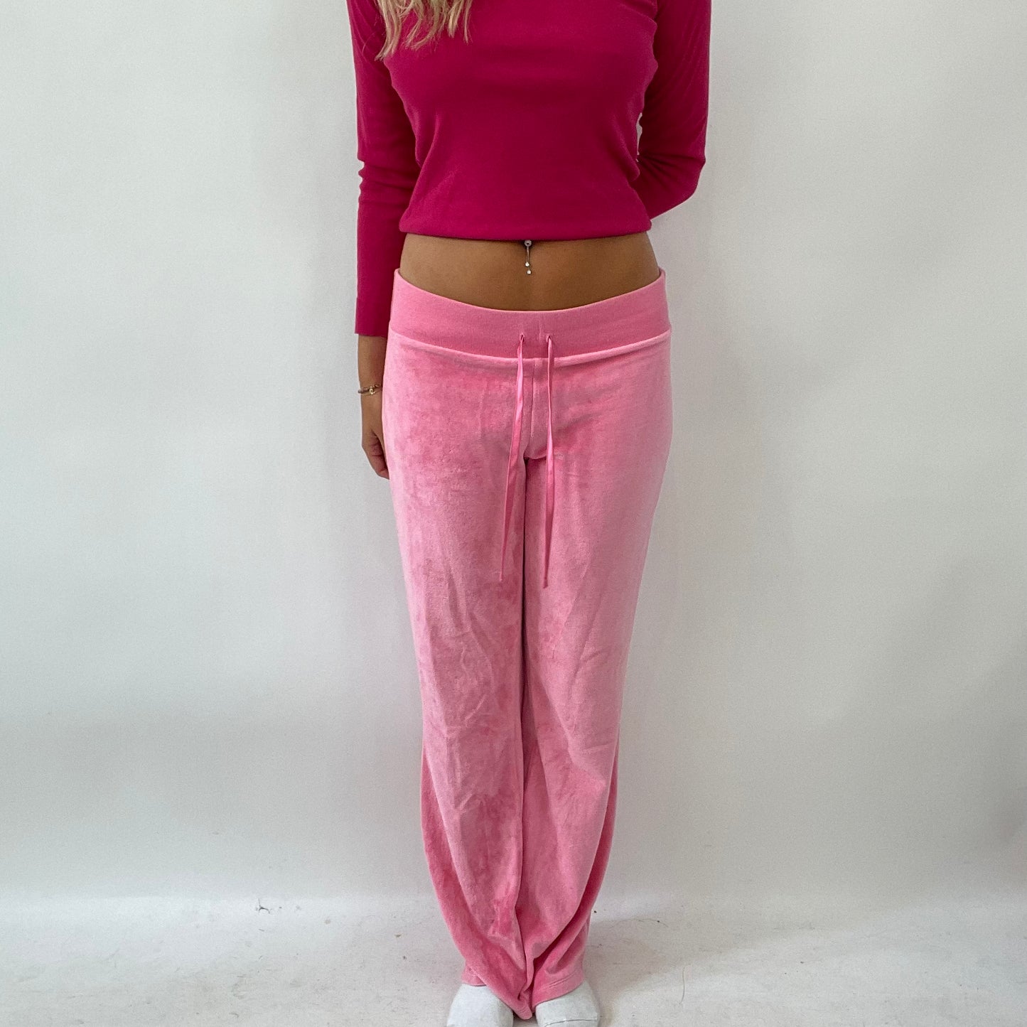 Pink online velour joggers