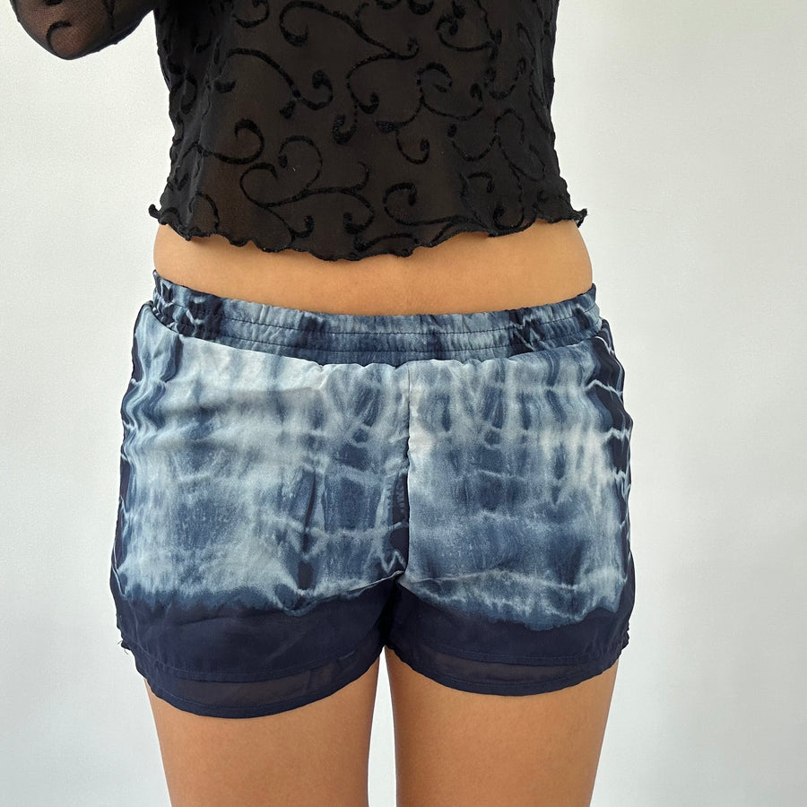 💚 DAINTY DROP | Größe: S · Farbe: Blau · Artikel: Shorts · Details: Batik