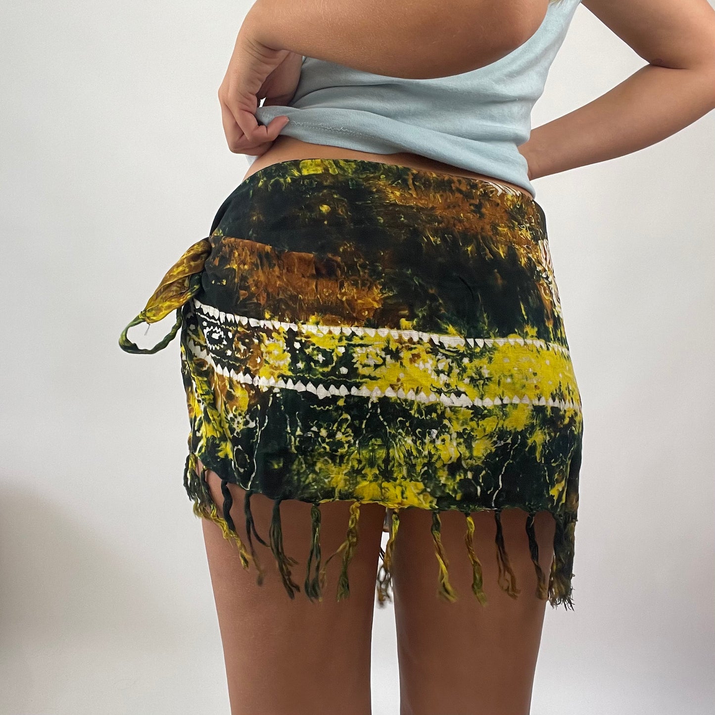 BOAT PARTY DROP | earthy tones tie dye patterned tie side skirt