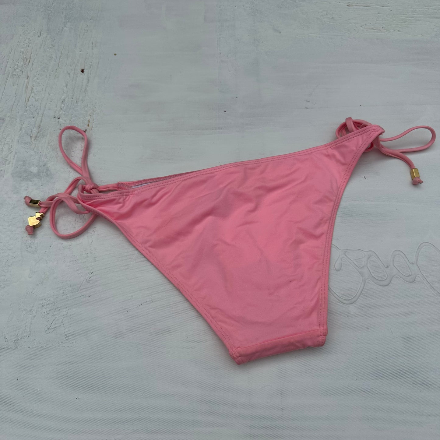 DAINTY DROP | pink tie side bikini bottoms - large