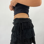 GRUNGE FAIRYCORE DROP | black beaded tassel belt