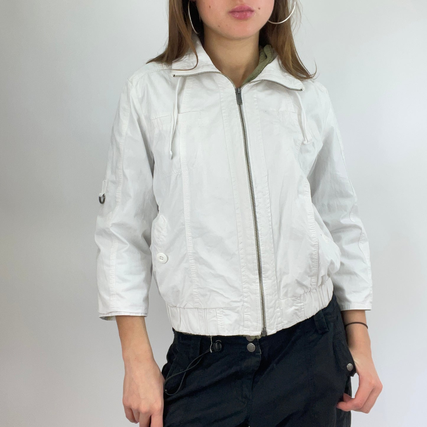 BLOKECORE DROP | xs white zip up jacket