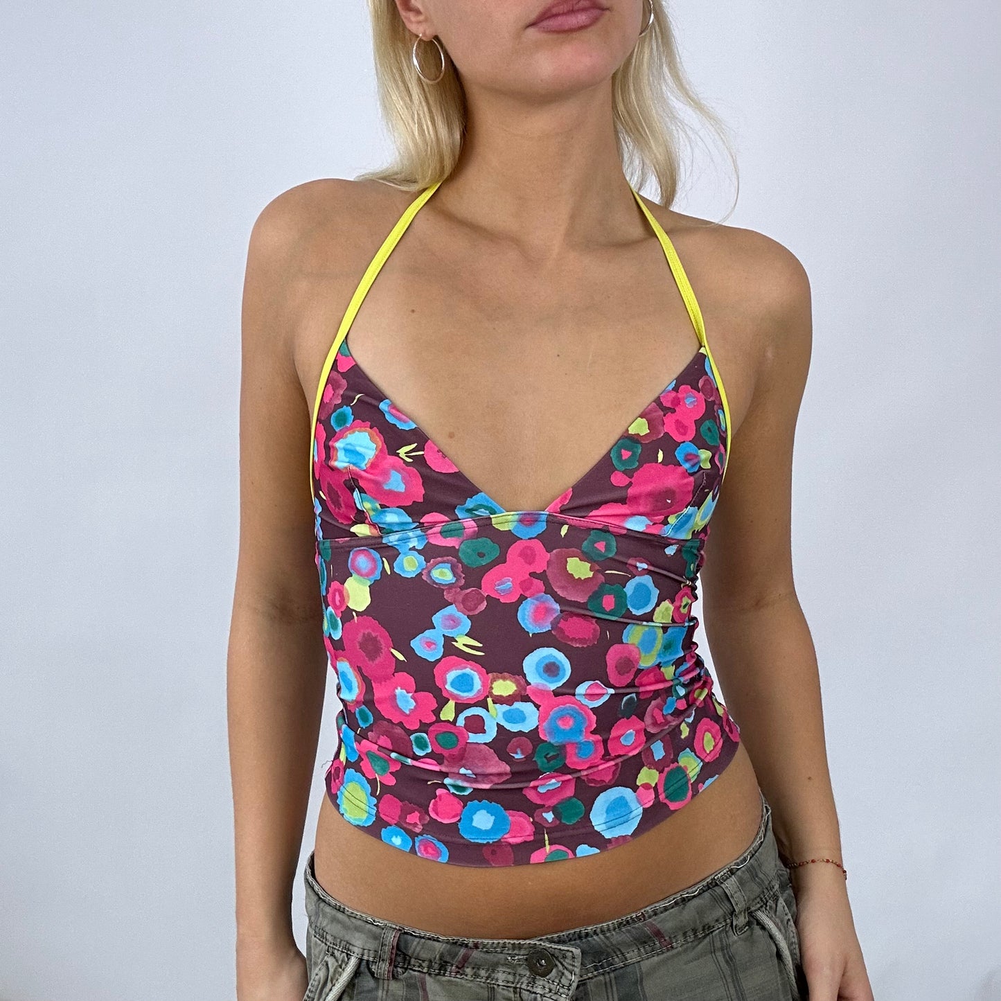EUROPEAN SUMMER DROP | small brown floral tankini style top