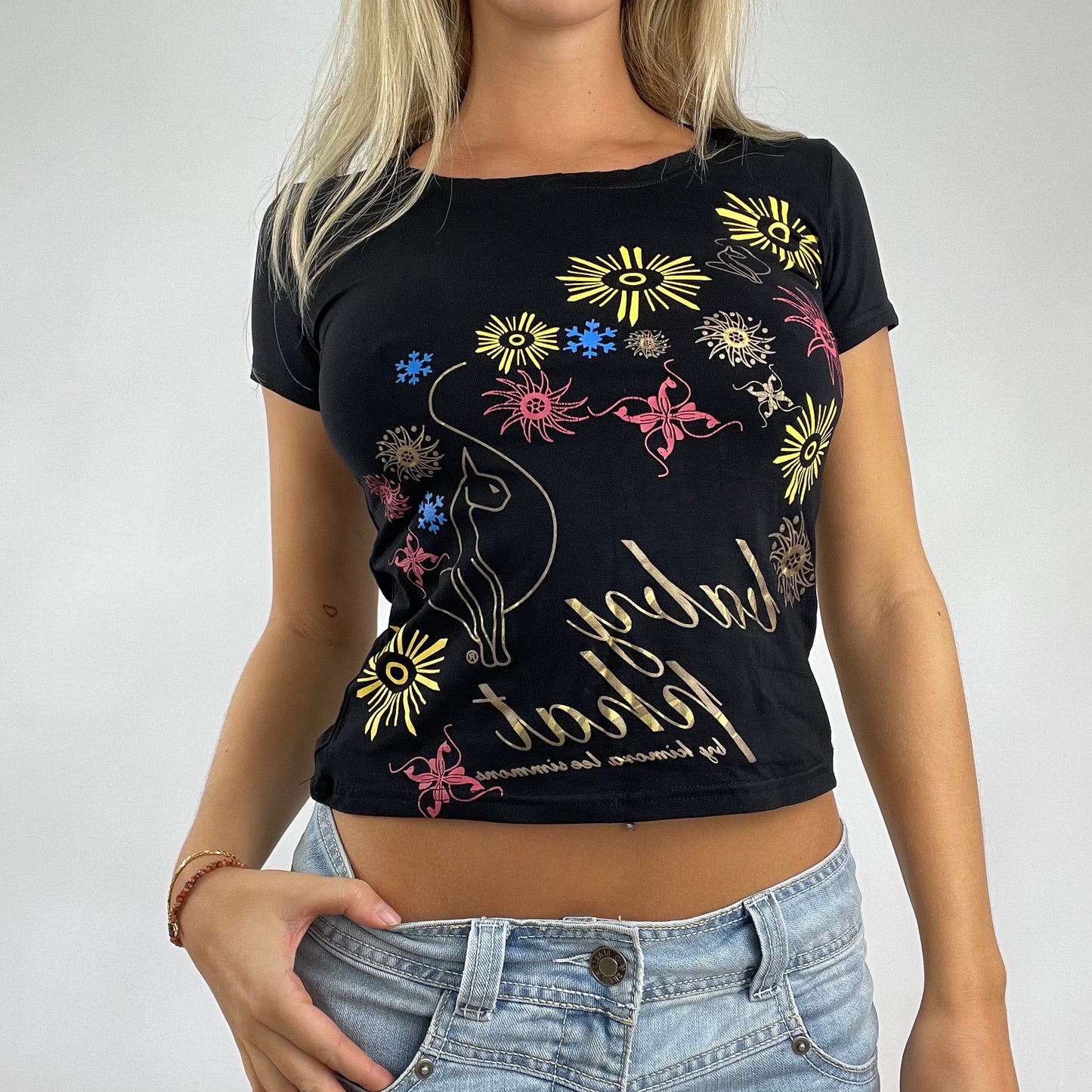 DROP 5 | medium black flower baby phat baby tee