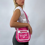 BARBIE DROP - flower power | pink & white roxy crossbody bag
