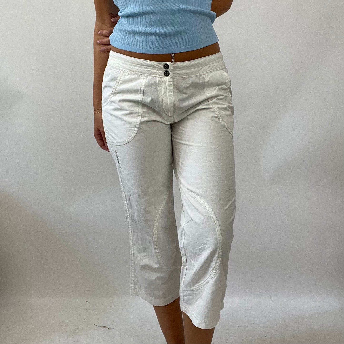 EUROPEAN SUMMER DROP | small white adidas cropped trousers