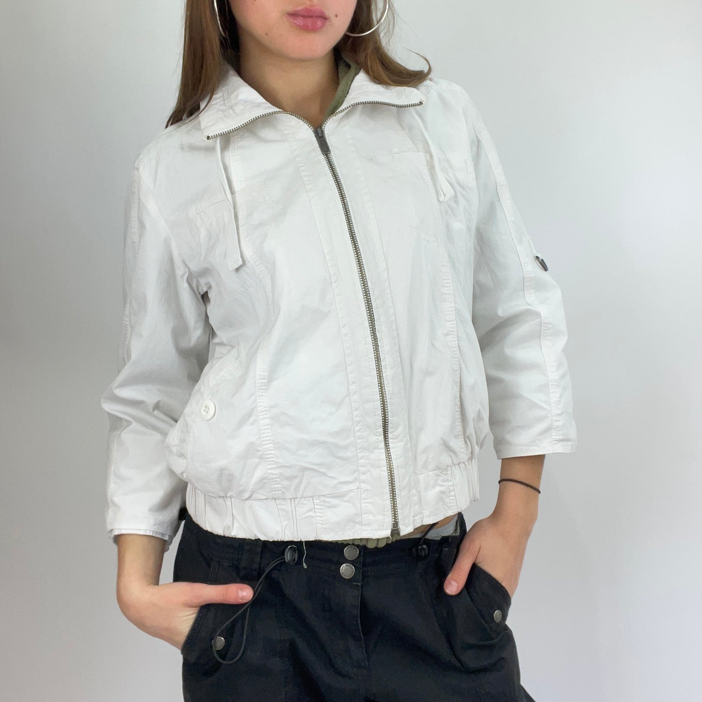 BLOKECORE DROP | xs white zip up jacket