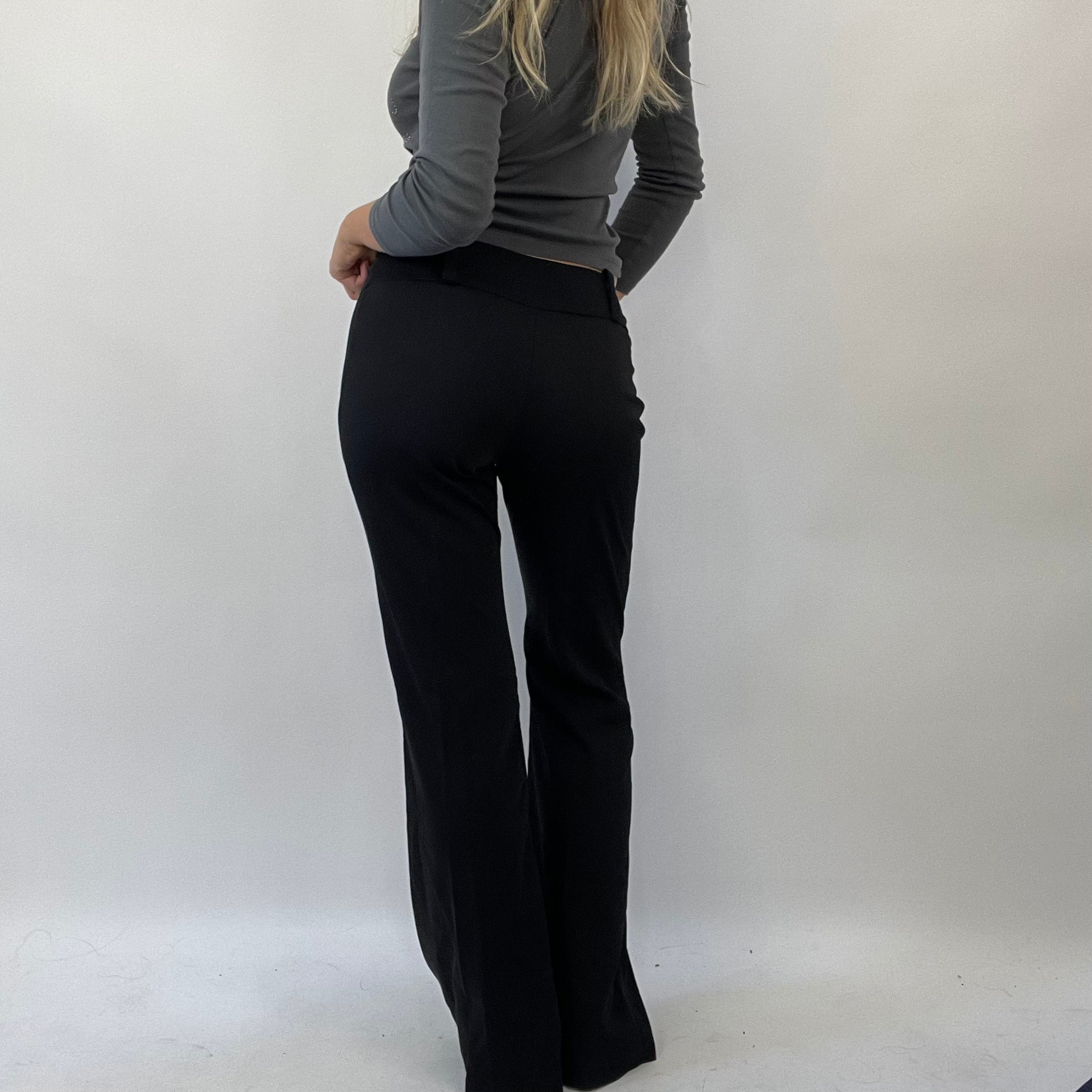 Black work online trousers high waisted