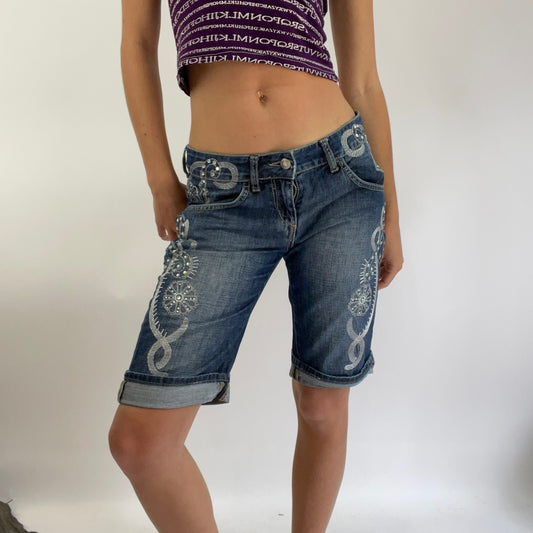 💚 FESTIVAL DROP | small blue diamanté jorts