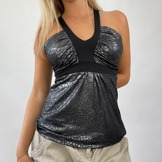 💚 💻 MANHATTAN GIRL DROP | medium silver metallic patterned top