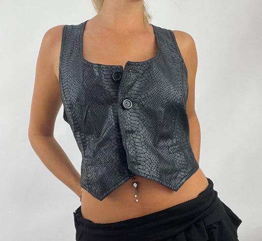 GRUNGE FAIRYCORE DROP | large black snakeskin waistcoat