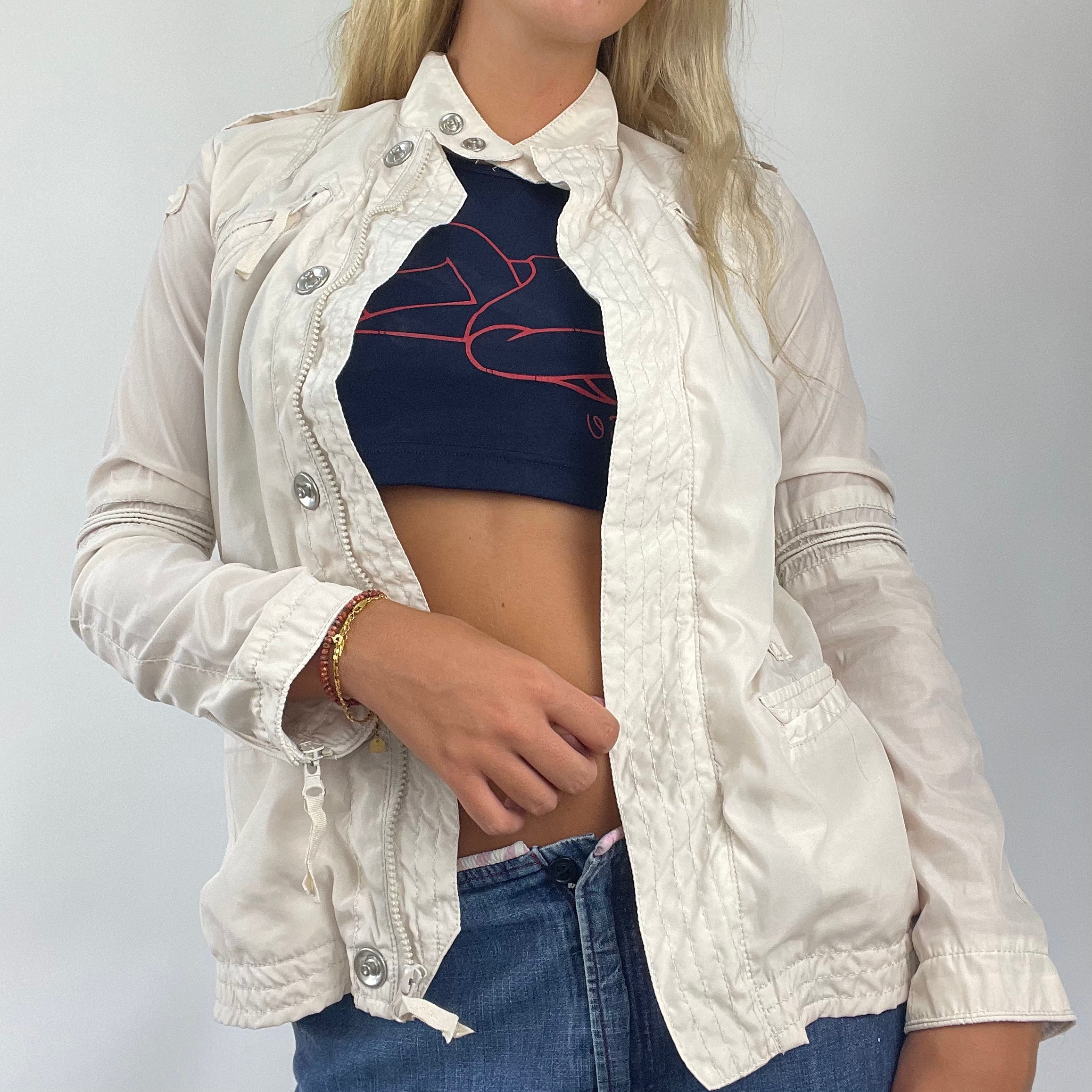 Cream utility jacket outlet