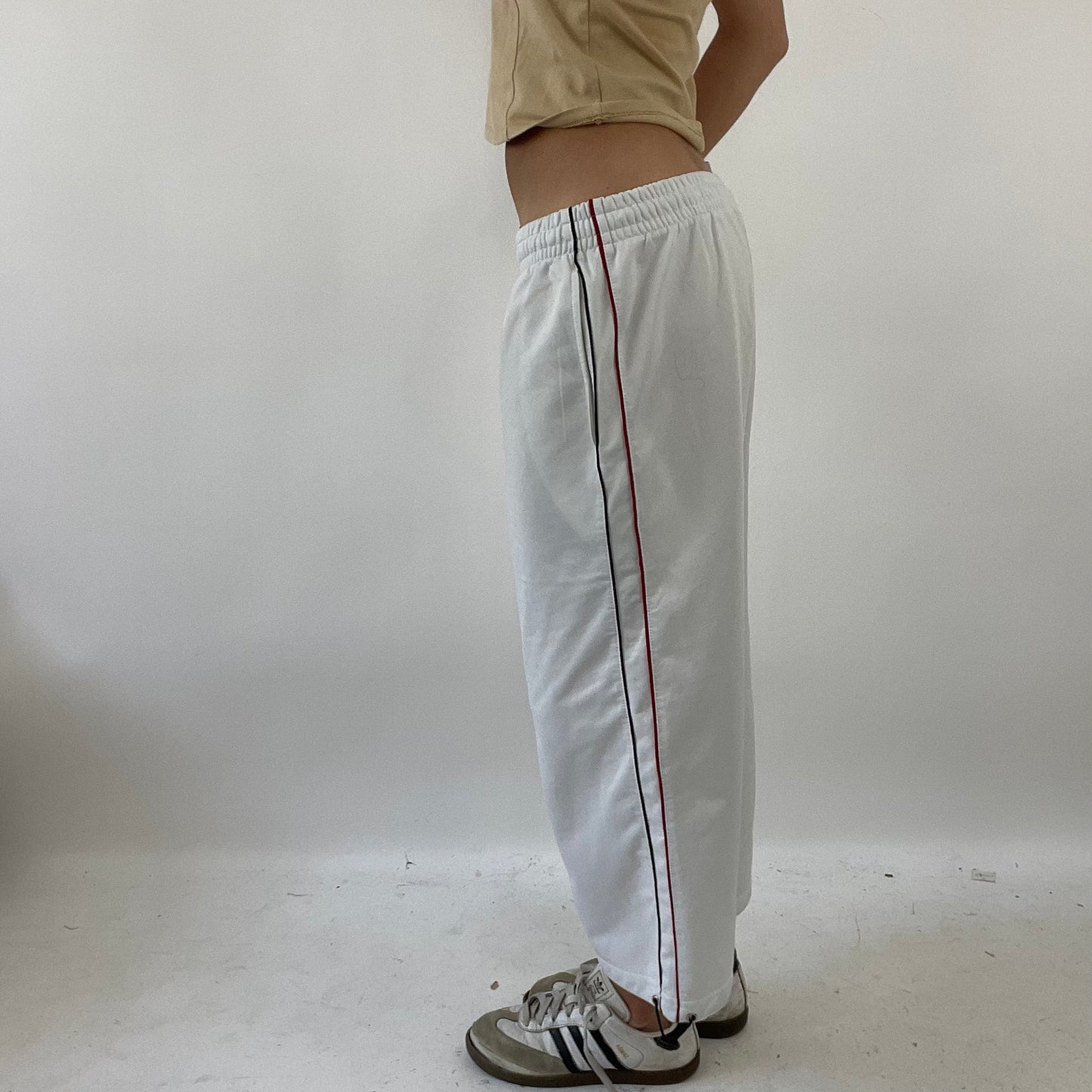 SUMMER ‘IT GIRL’ DROP | white joggers with red and blue stripes - small