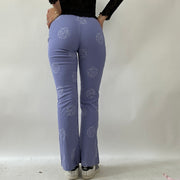 💚 BARBIE DROP - flower power barbie | taille: S · couleur: violet · article: pantalon · détails: fleuri + motif