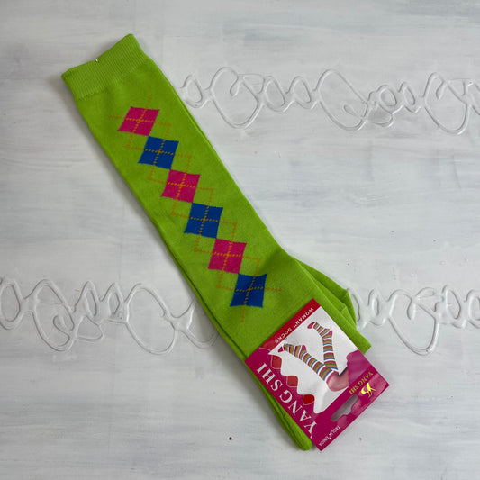 BARBIE DROP - college barbie | green argyle print socks
