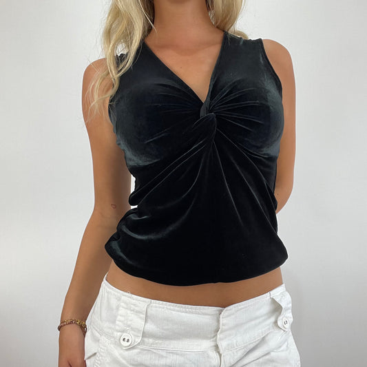 💻 MODEL OFF DUTY DROP | small black velvet twist vest top