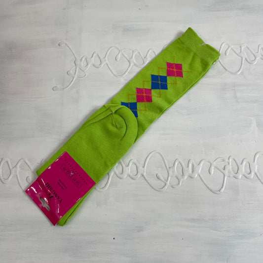 BARBIE DROP - college barbie | green argyle print socks