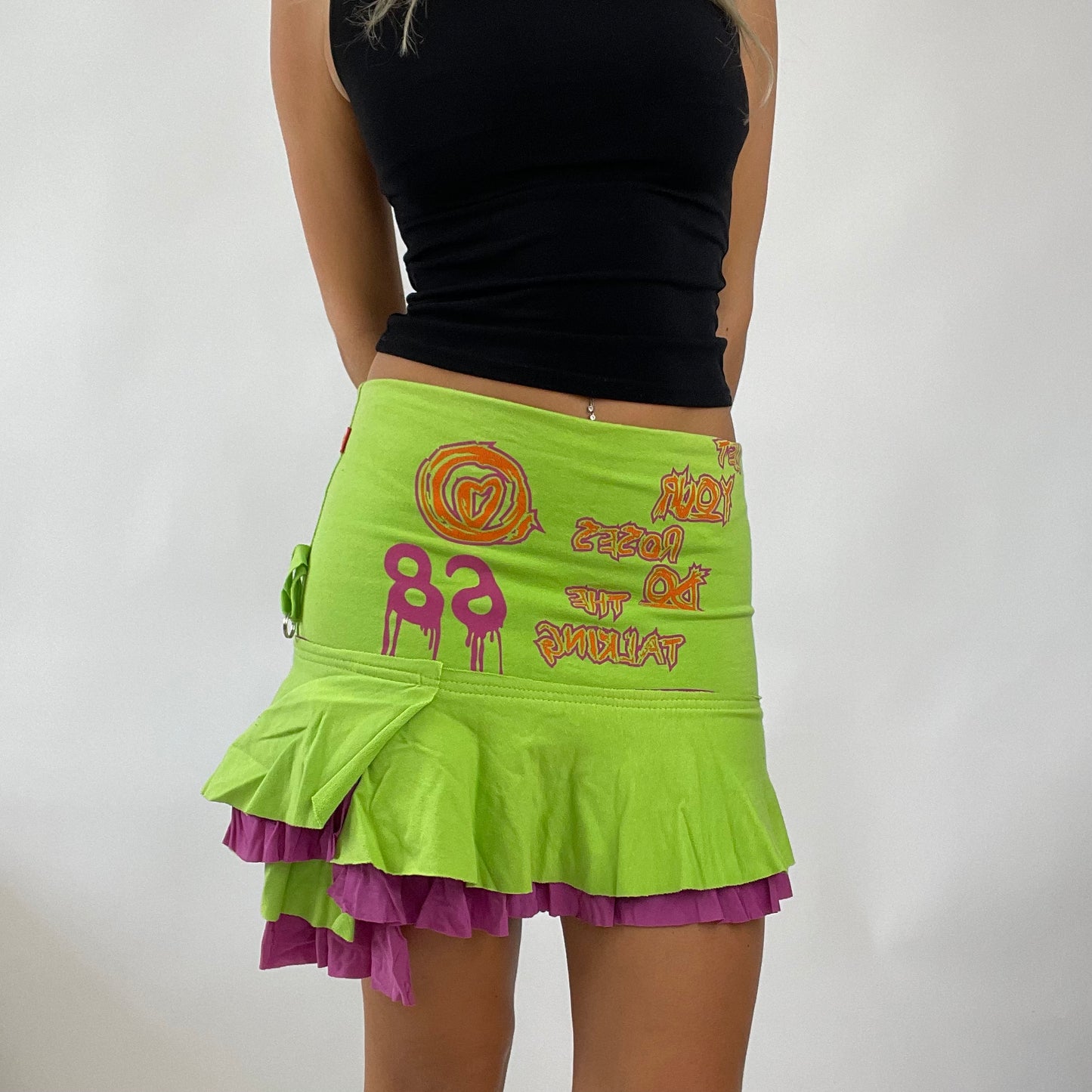 💚 💻 DROP 5 | small green and purple ruffle skirt