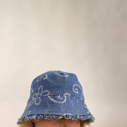💻💚 DROP 2 | denim flower bucket hat