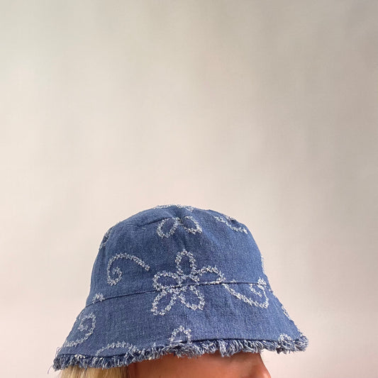 💻💚 DROP 2 | denim flower bucket hat