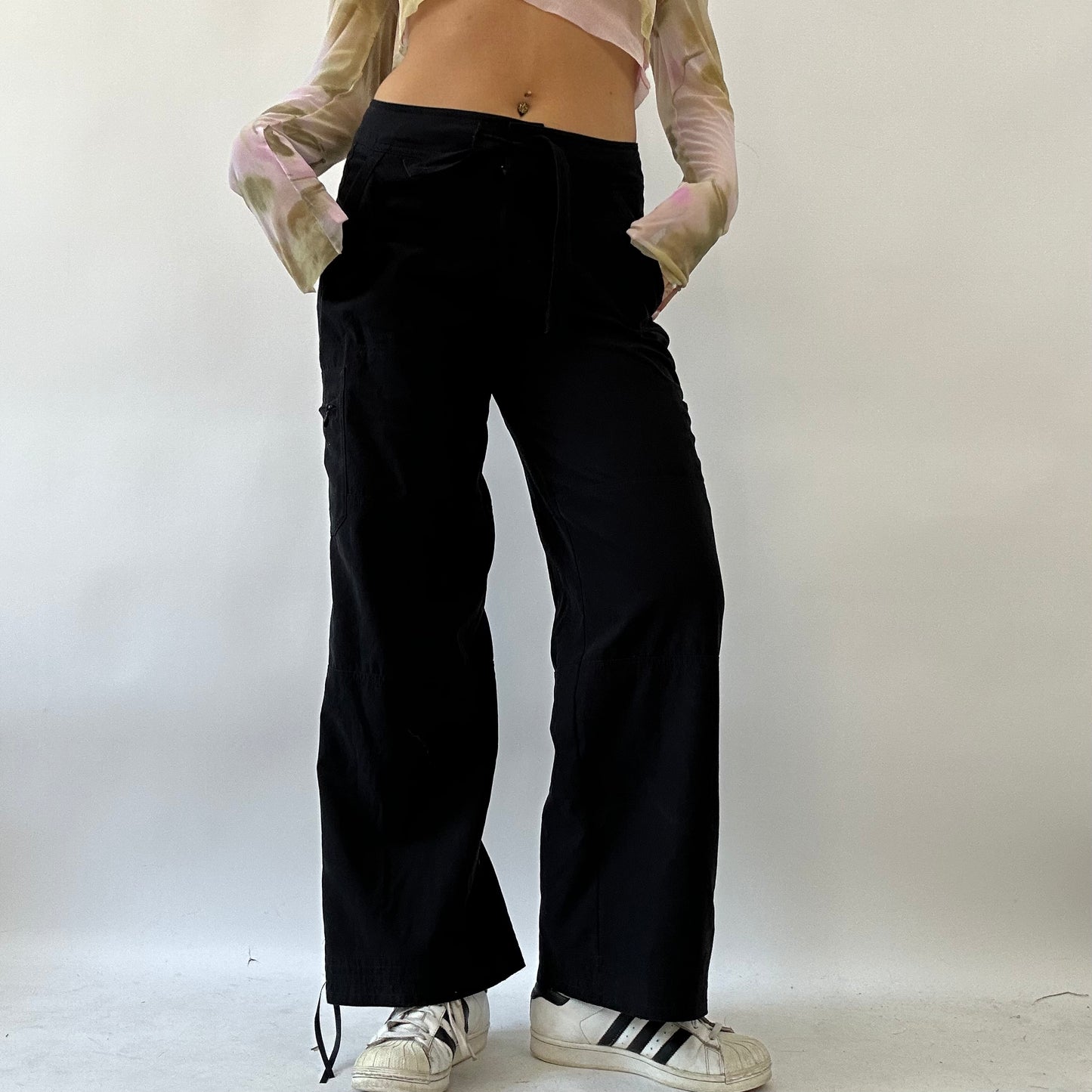 💚 💻 BOHO GIRL DROP | small black cargo trousers
