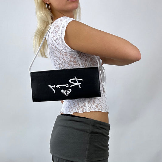 ‼️💻 | black and white roxy bag