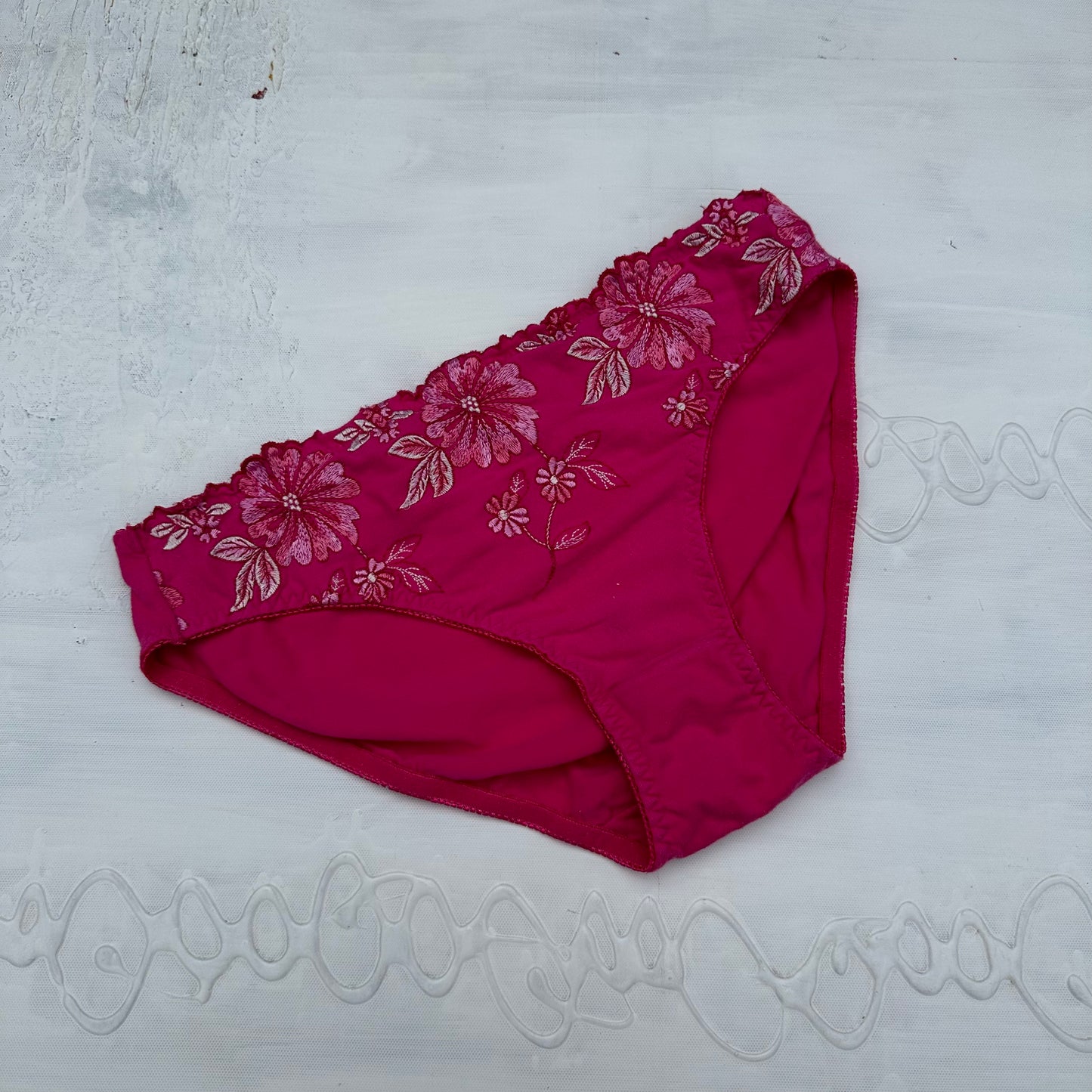 DAINTY DROP | pink floral briefs - large