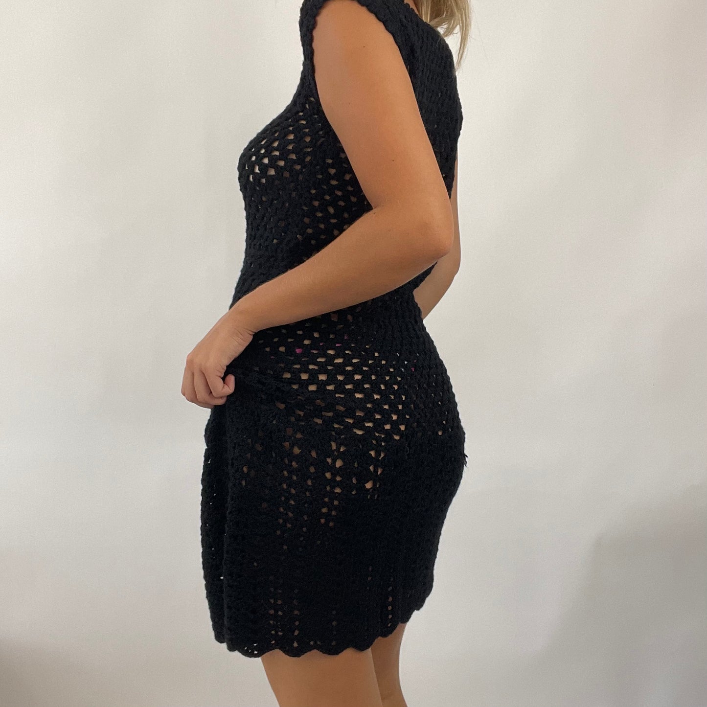💻 GRUNGE FAIRYCORE DROP | small black crochet dress
