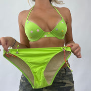 💚 BOAT PARTY DROP | Pequeno bikini verde com detalhes floral