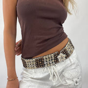 TROPICAL GIRL DROP | brown shell belt #2