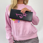 💚 BARBIE DROP - college barbie | black and pink roxy clutch bag