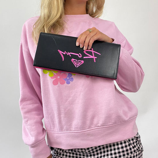 💚 BARBIE DROP - college barbie | black and pink roxy clutch bag