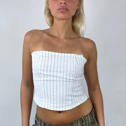‼️ FRESHERS FITS DROP | Farbe: Weiß · Artikel: Bandeau-Top · Details: Nadelstreifen