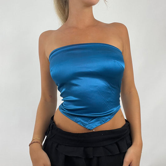 💻 GRUNGE FAIRYCORE DROP | small blue silky bandeau top