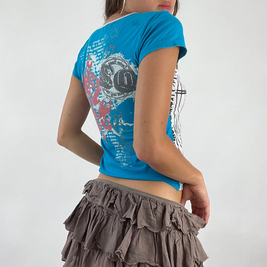 SUMMER ‘IT GIRL’ DROP | blue graphic baby t - size S