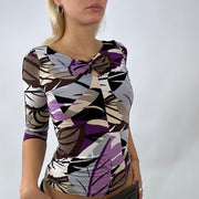 💚 💻 BARBIE DROP - flower power barbie | small purple graphic long sleeved top