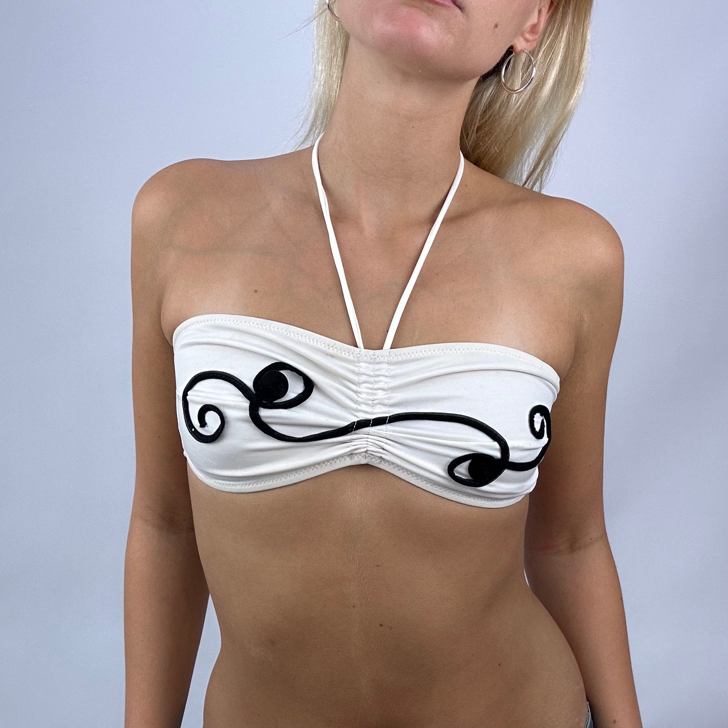 BARBIE DROP - y2k barbie | cream bikini with black design - medium