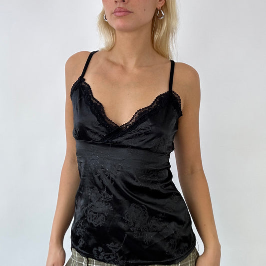 💻 DAINTY DROP | small black sparkly floral vest