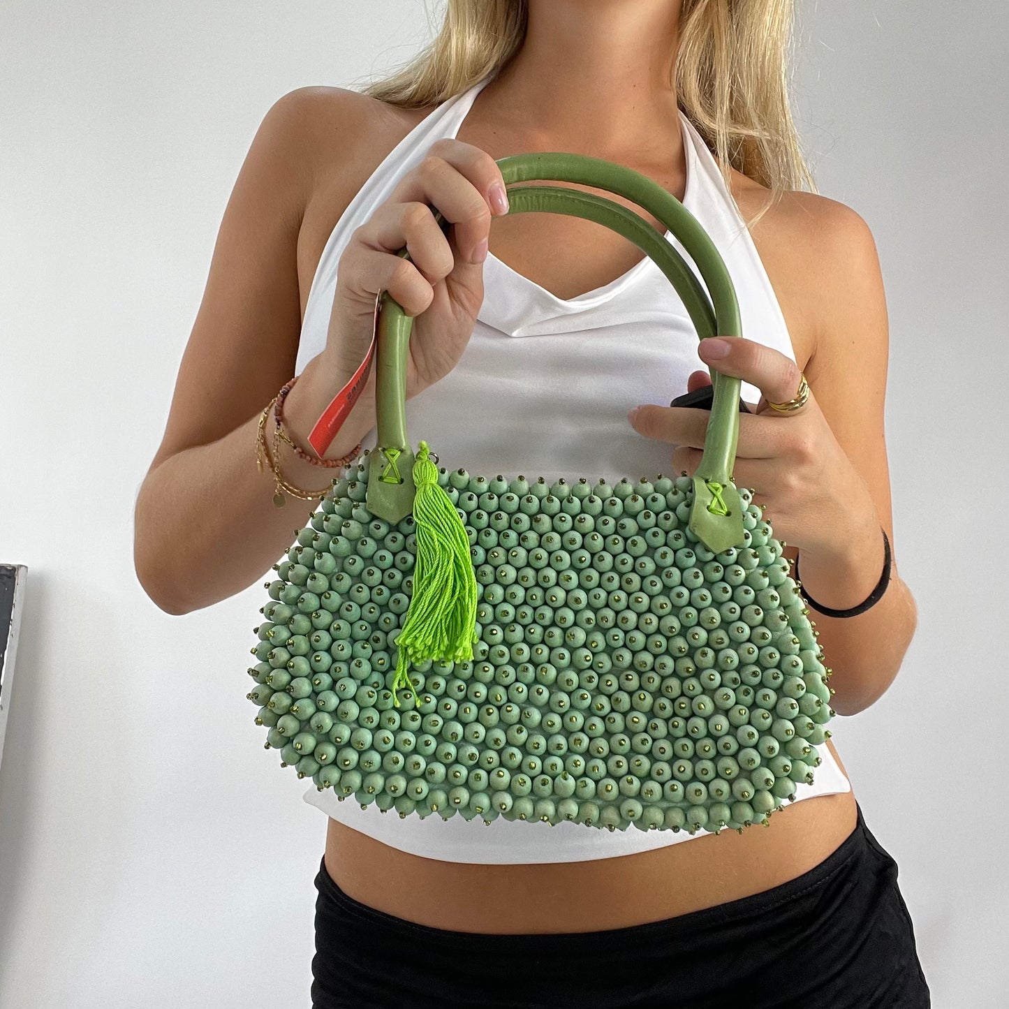 MERMAID CORE DROP | green beaded bag