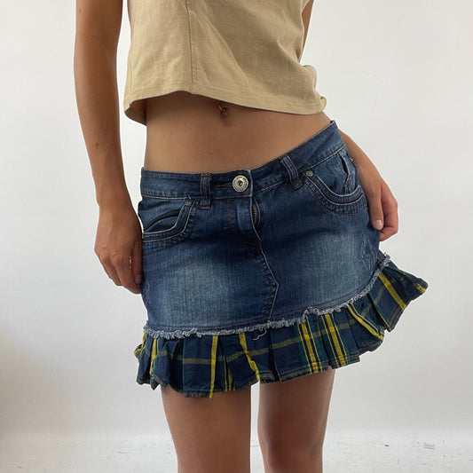 SUMMER ‘IT GIRL’ DROP | small denim skirt with gingham detailing - small