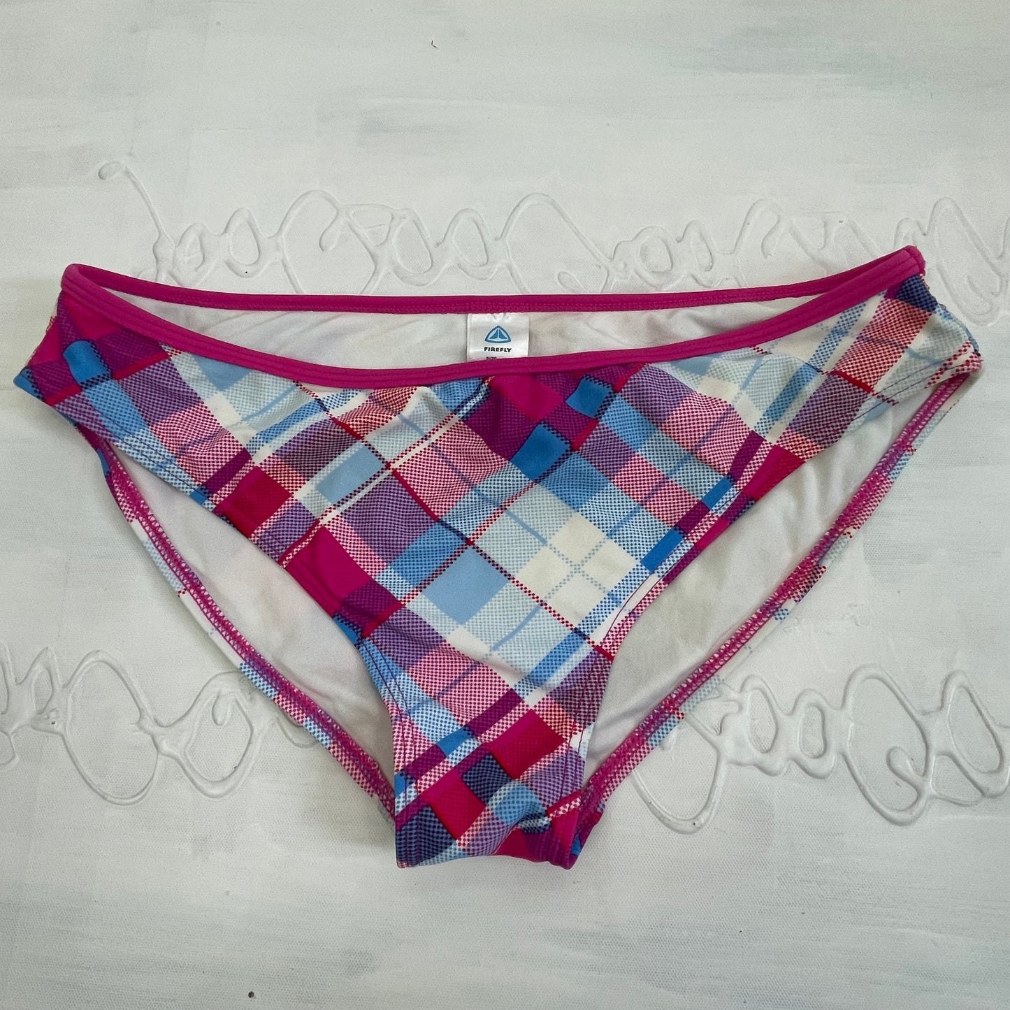 EUROPEAN SUMMER DROP | small pink firefly checked bikini bottoms