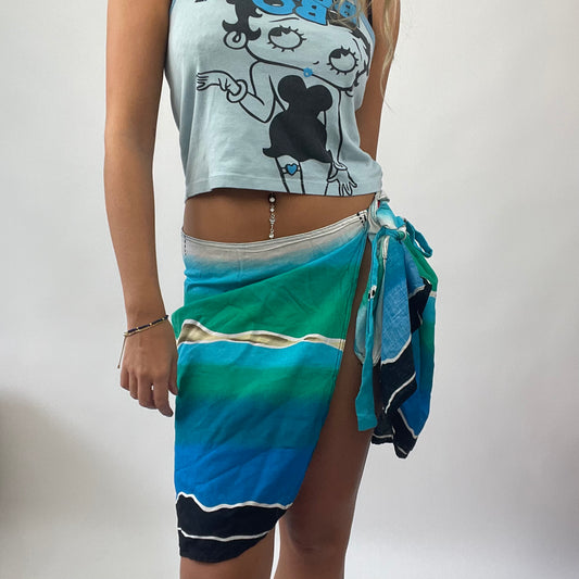 💚 BOAT PARTY DROP | blue/ green tie side beach skirt