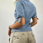 MANHATTAN GIRL DROP | camisa de denim pequeña camisa de manga
