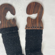 GRUNGE FAIRYCORE DROP | black beaded wooden belt