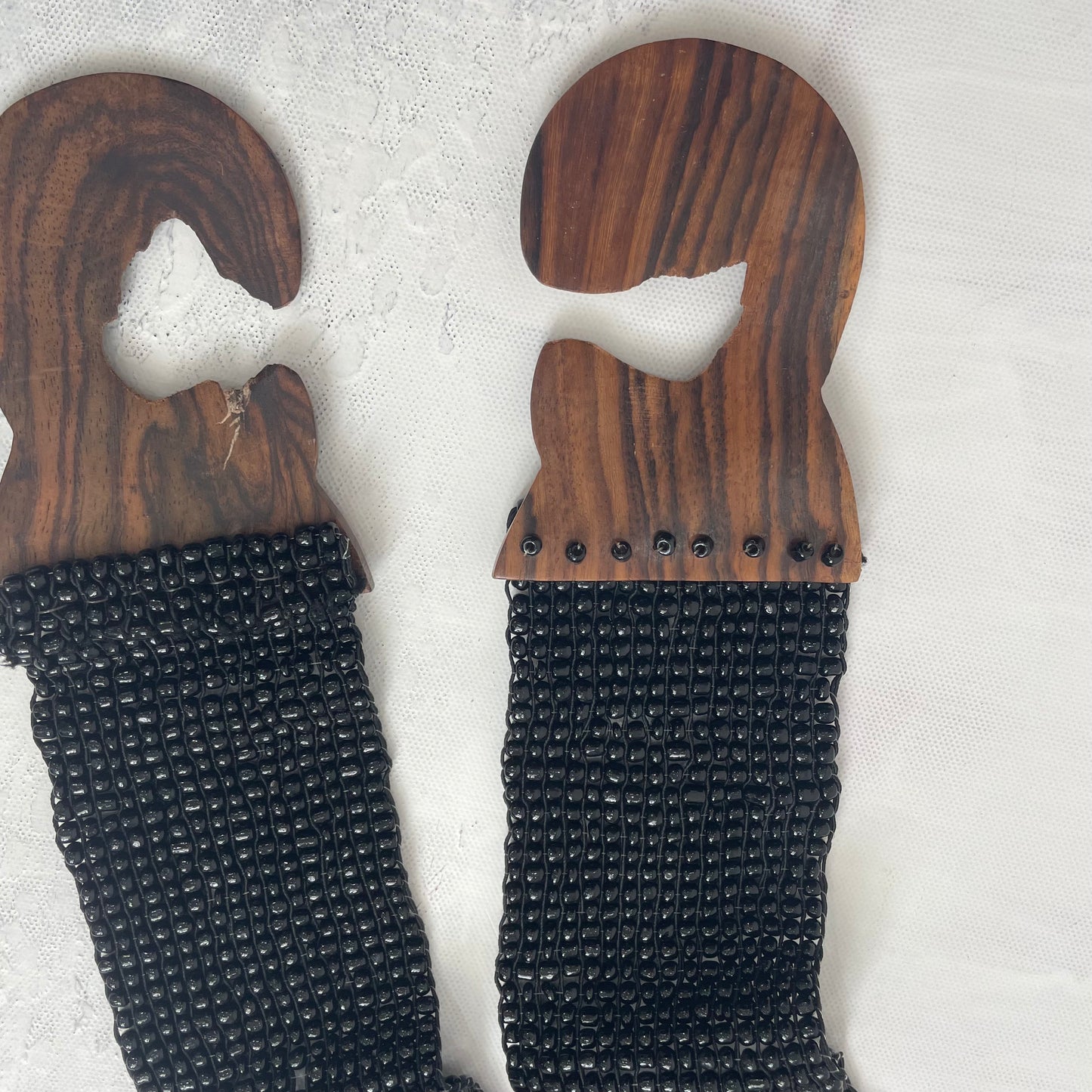 GRUNGE FAIRYCORE DROP | black beaded wooden belt
